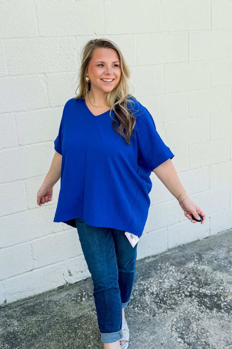 All You Need Airflow Top, Light Navy Sew Southern Designs