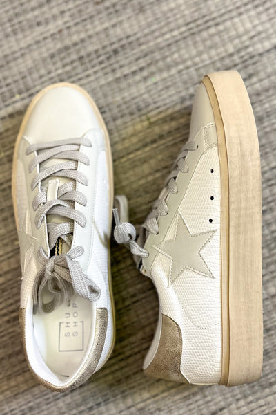 Reba Platform Star Sneakers, Bone