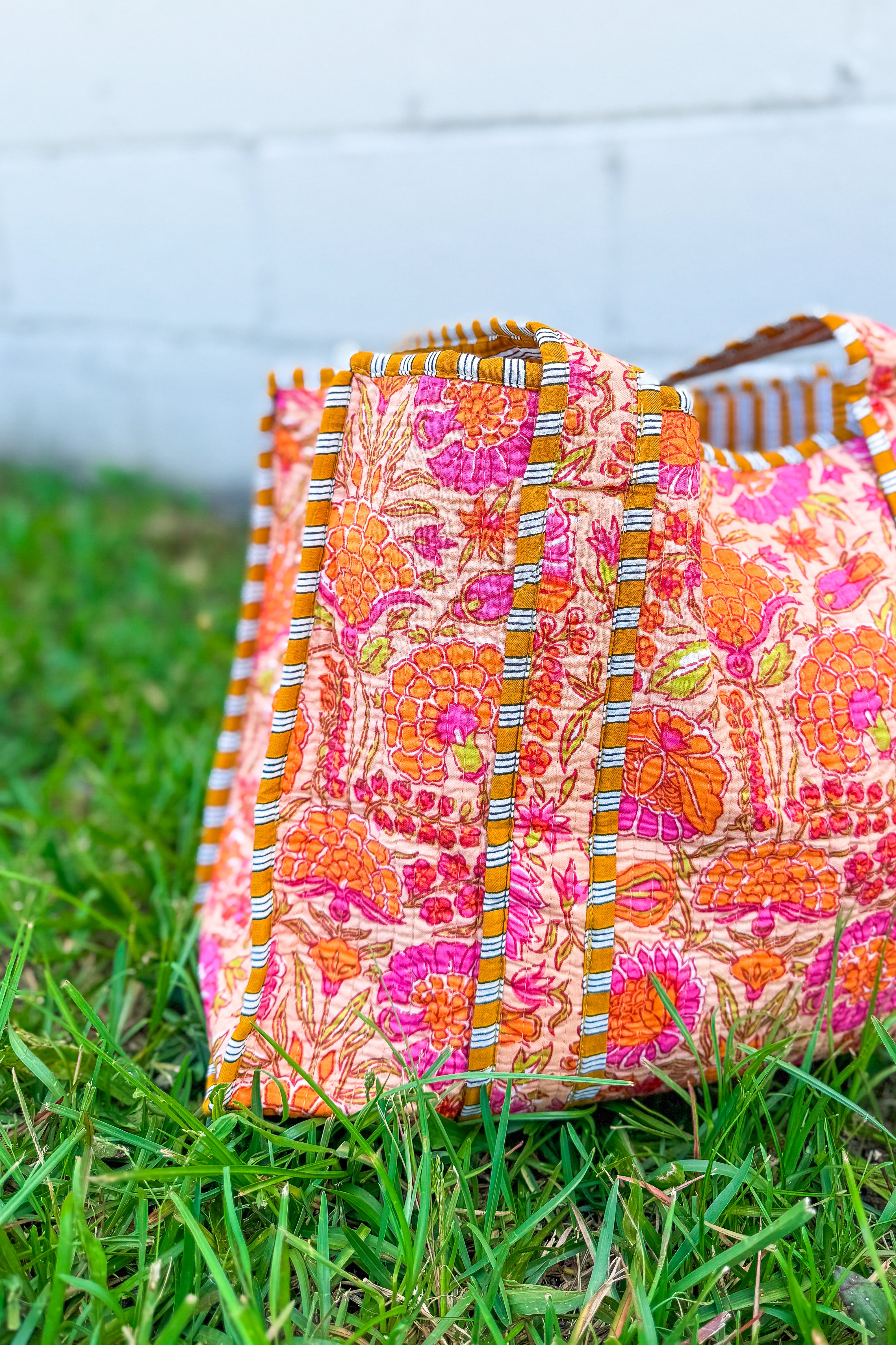 RESTOCK | Rue Orange Floral Patterned Tote Bag