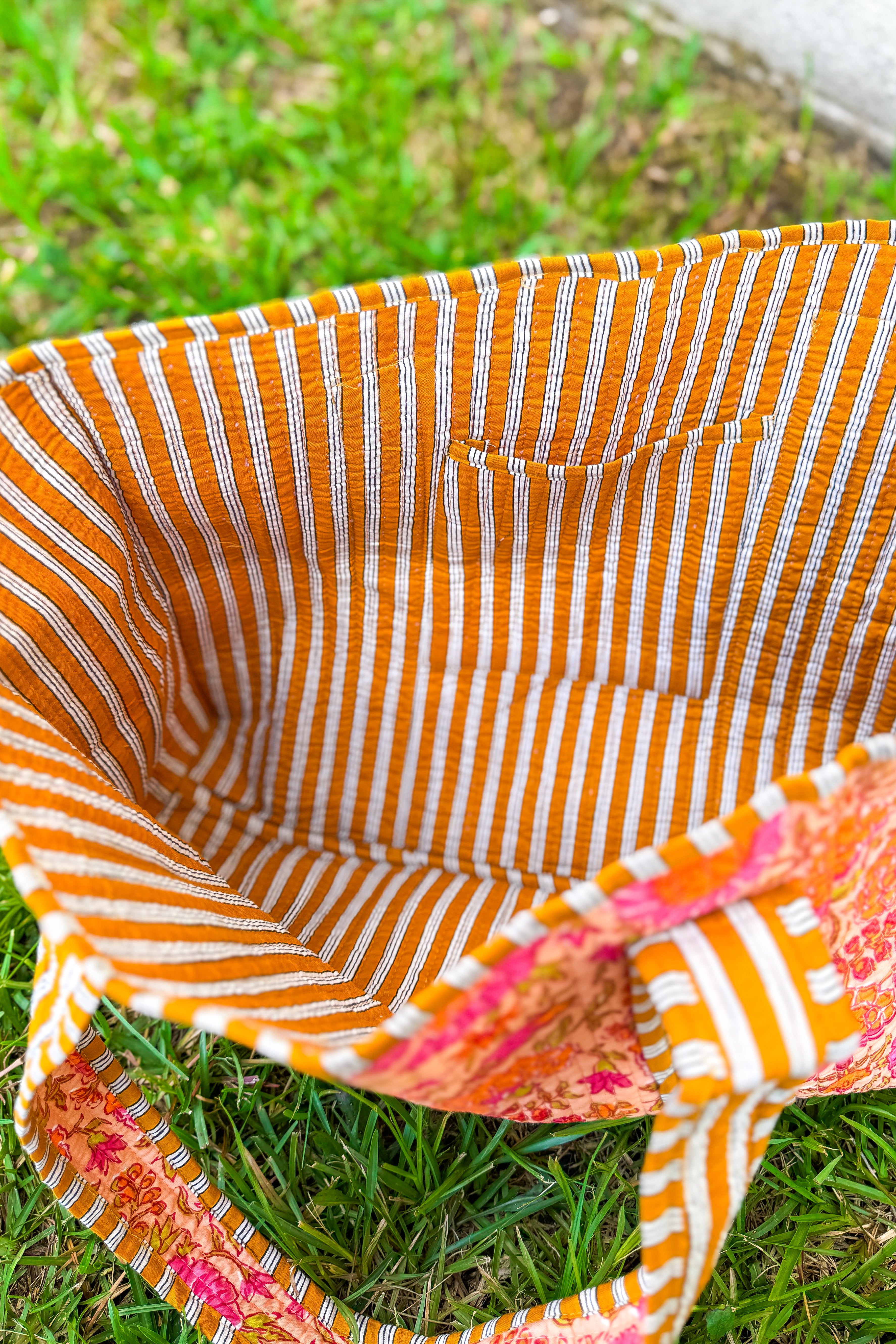 RESTOCK | Rue Orange Floral Patterned Tote Bag