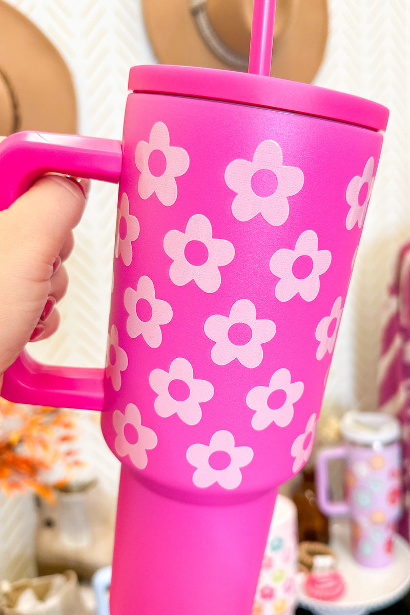 Simply Southern 40oz Tumbler in Pink Daisy