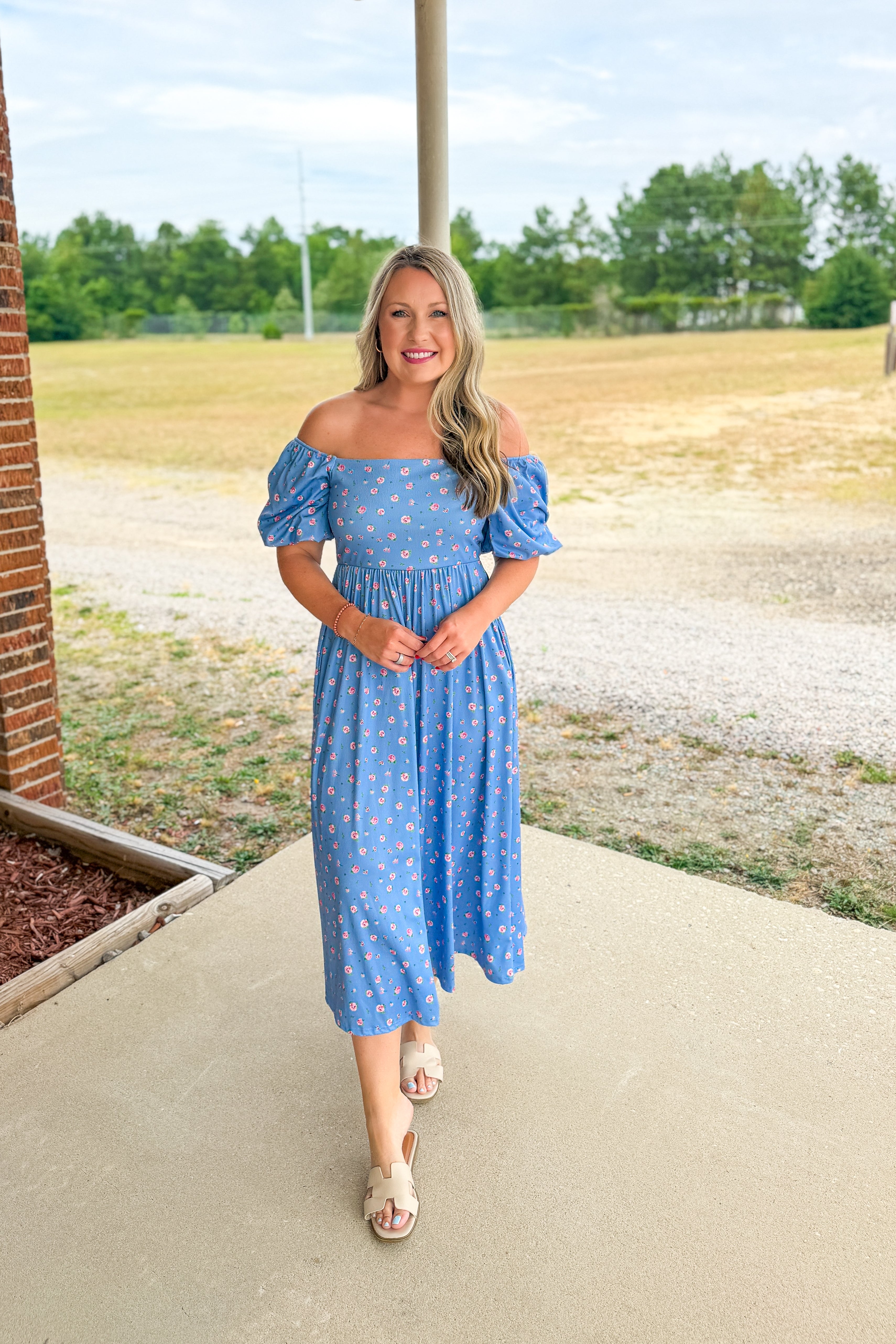 Blue Blossom Delight Maxi Dress