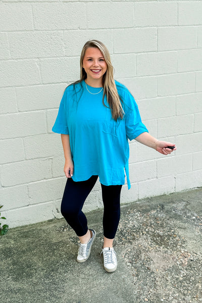 DEAL | Sutton Oversized Pocket Top, Ice Blue