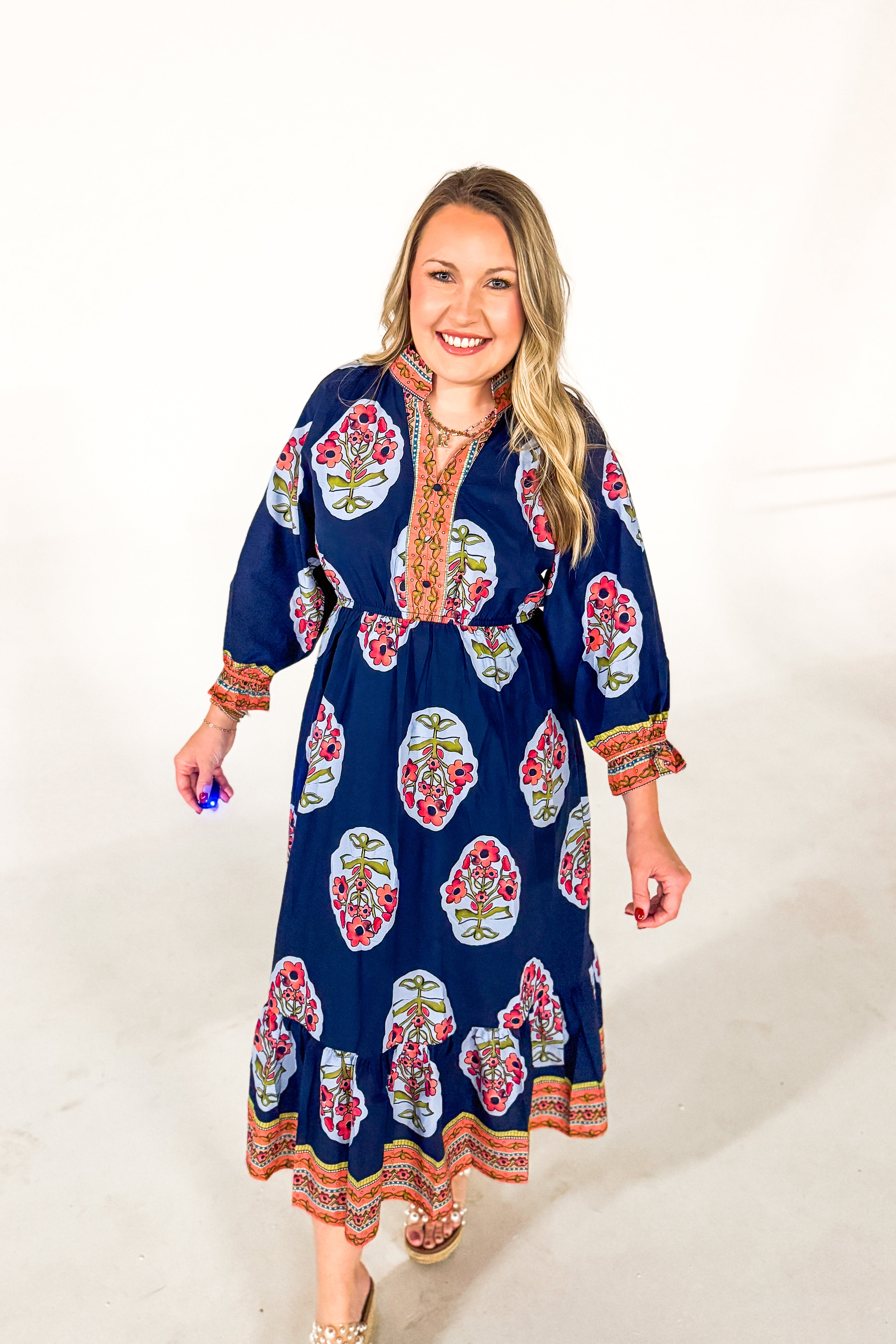 Evening Petals Floral Midi Dress