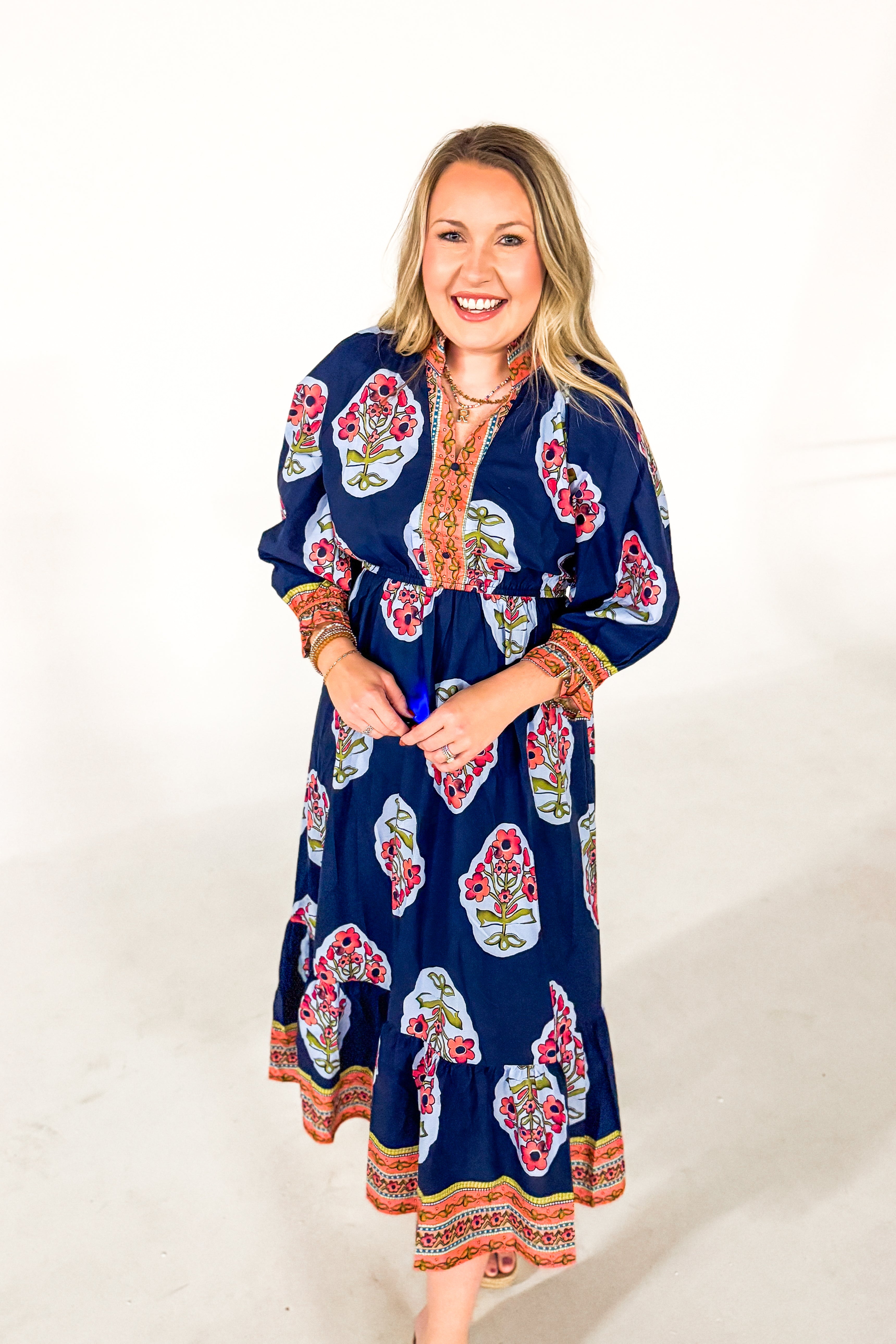 Evening Petals Floral Midi Dress