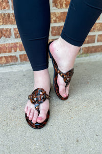 Madison Sandals, Brown Leopard