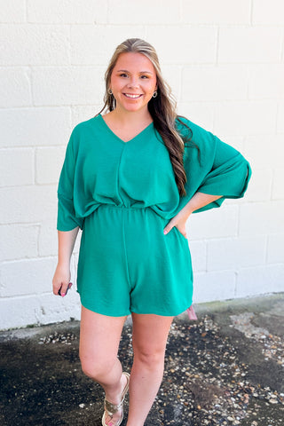 You've Got The Look Romper, Kelly Green