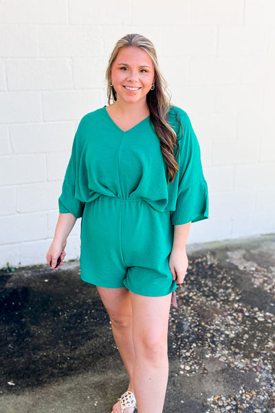You've Got The Look Romper, Kelly Green