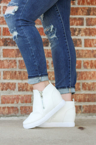 SALE | Michelle Wedge Sneaker, White