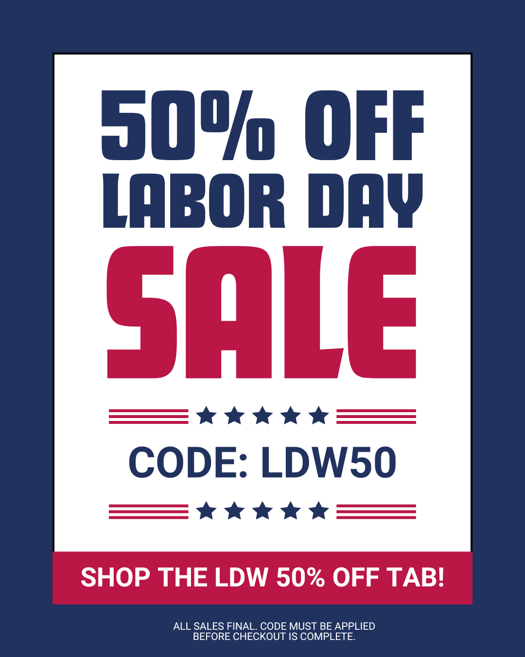 LABOR DAY SALE: 50% OFF