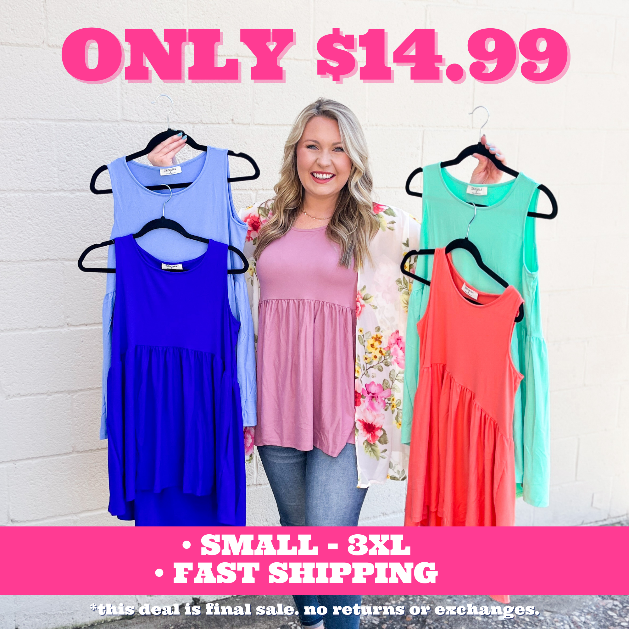 Here and Now Babydoll Tanks