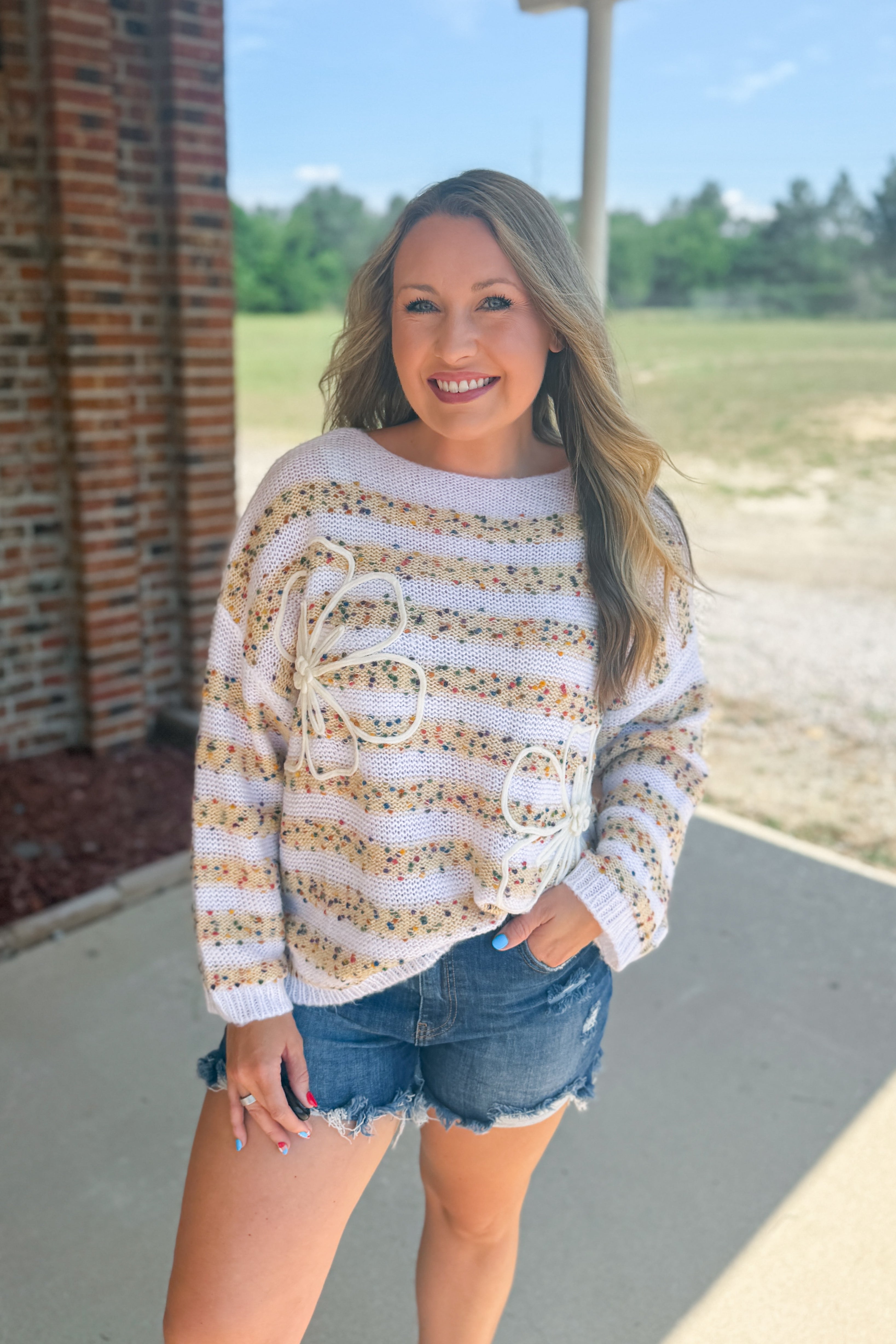 Confetti Bloom Sweater Top