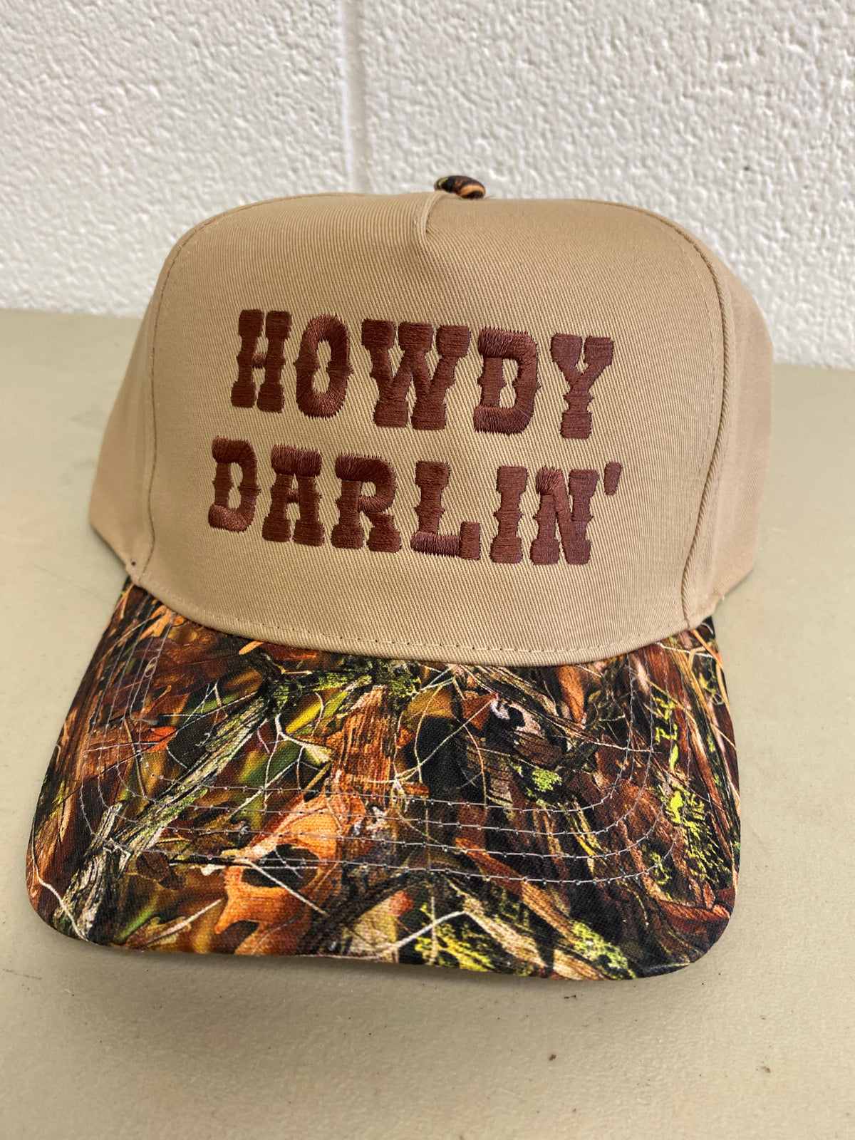 "HOWDY DARLIN" Camo Baseball Cap
