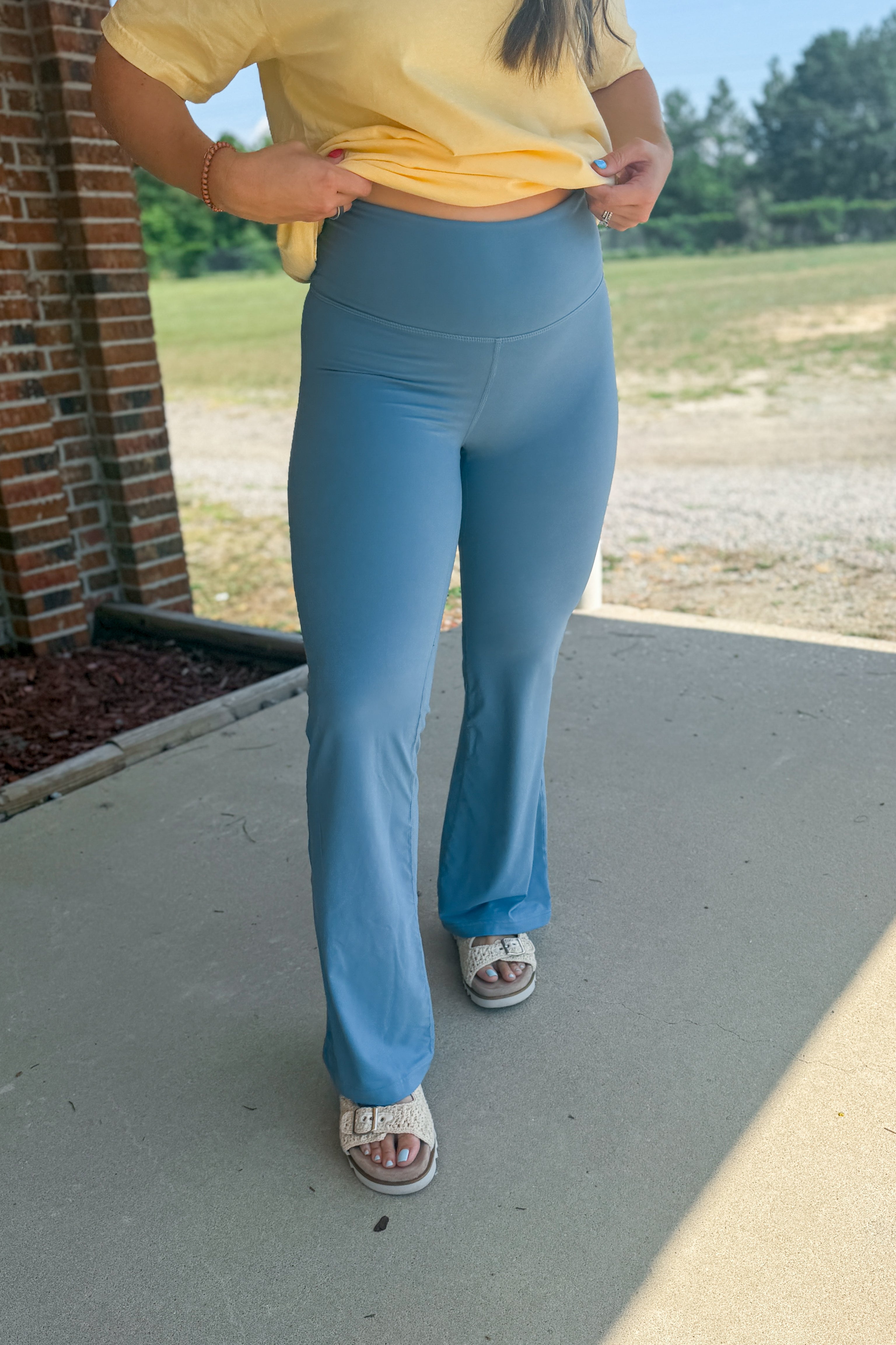 Laid Back Yoga Pants, Dusty Blue