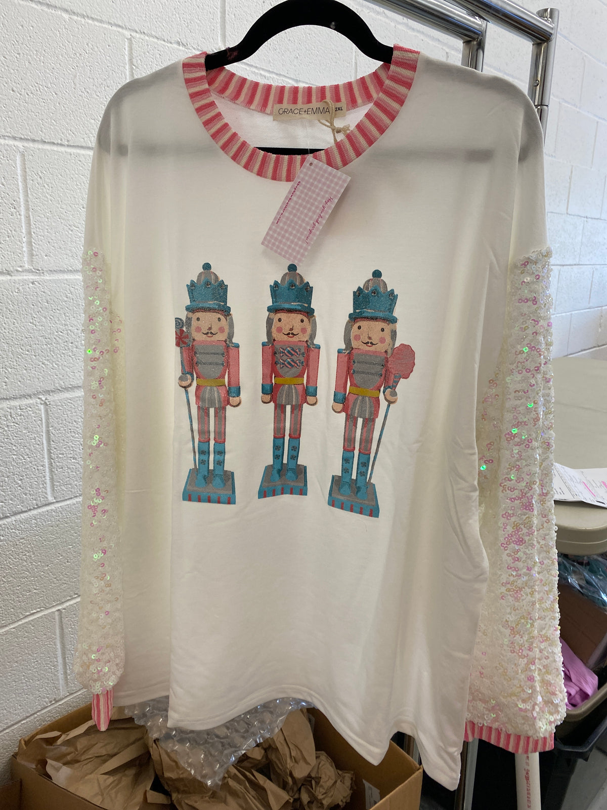 Glitter Nutcrackers with Sequin Sleeves