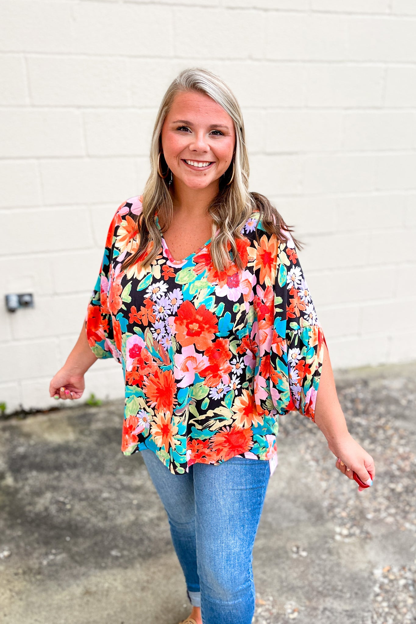 A Floral Dream Top, Black