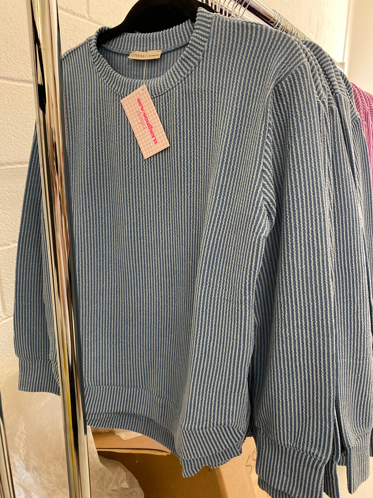 The Everyday Ribbed Pullover, Dusty Blue
