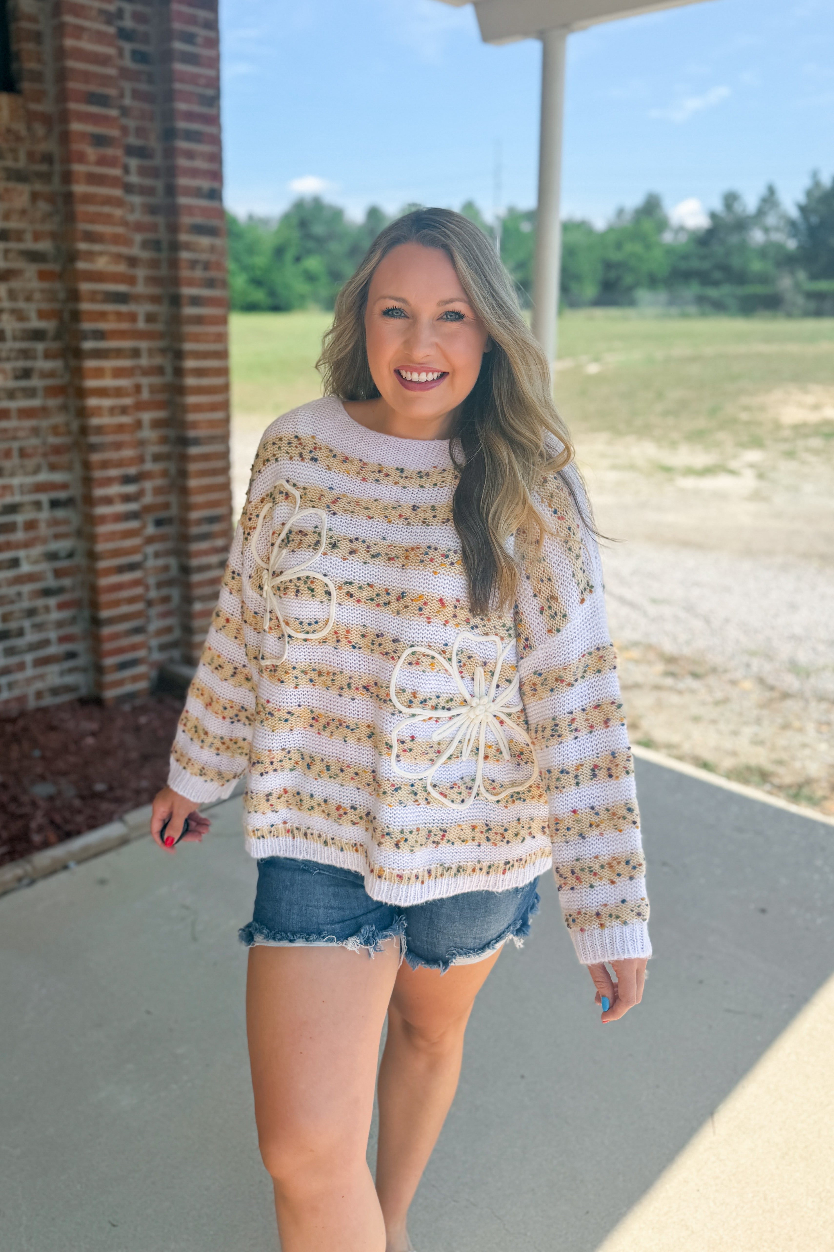 Confetti Bloom Sweater Top