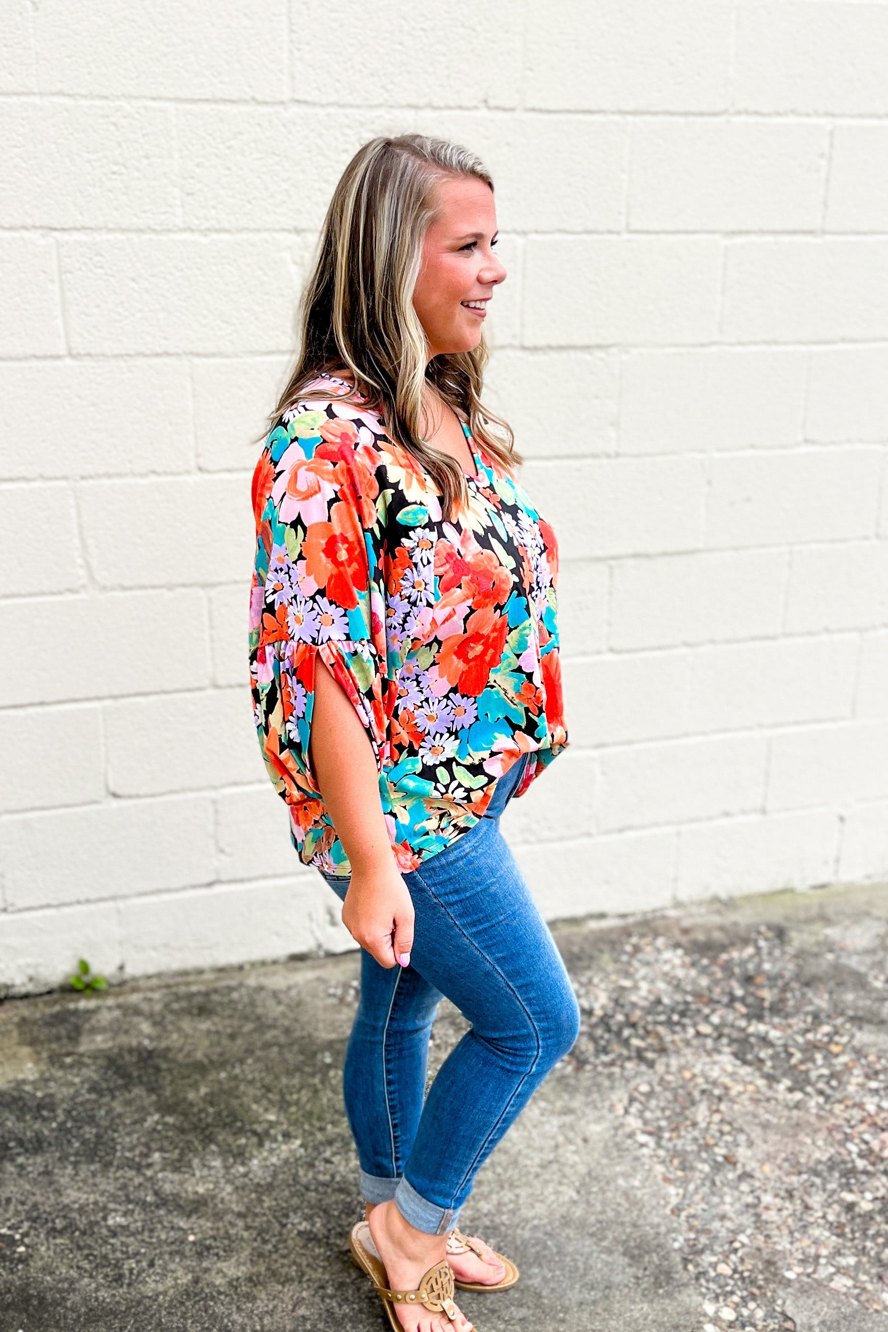 A Floral Dream Top, Black