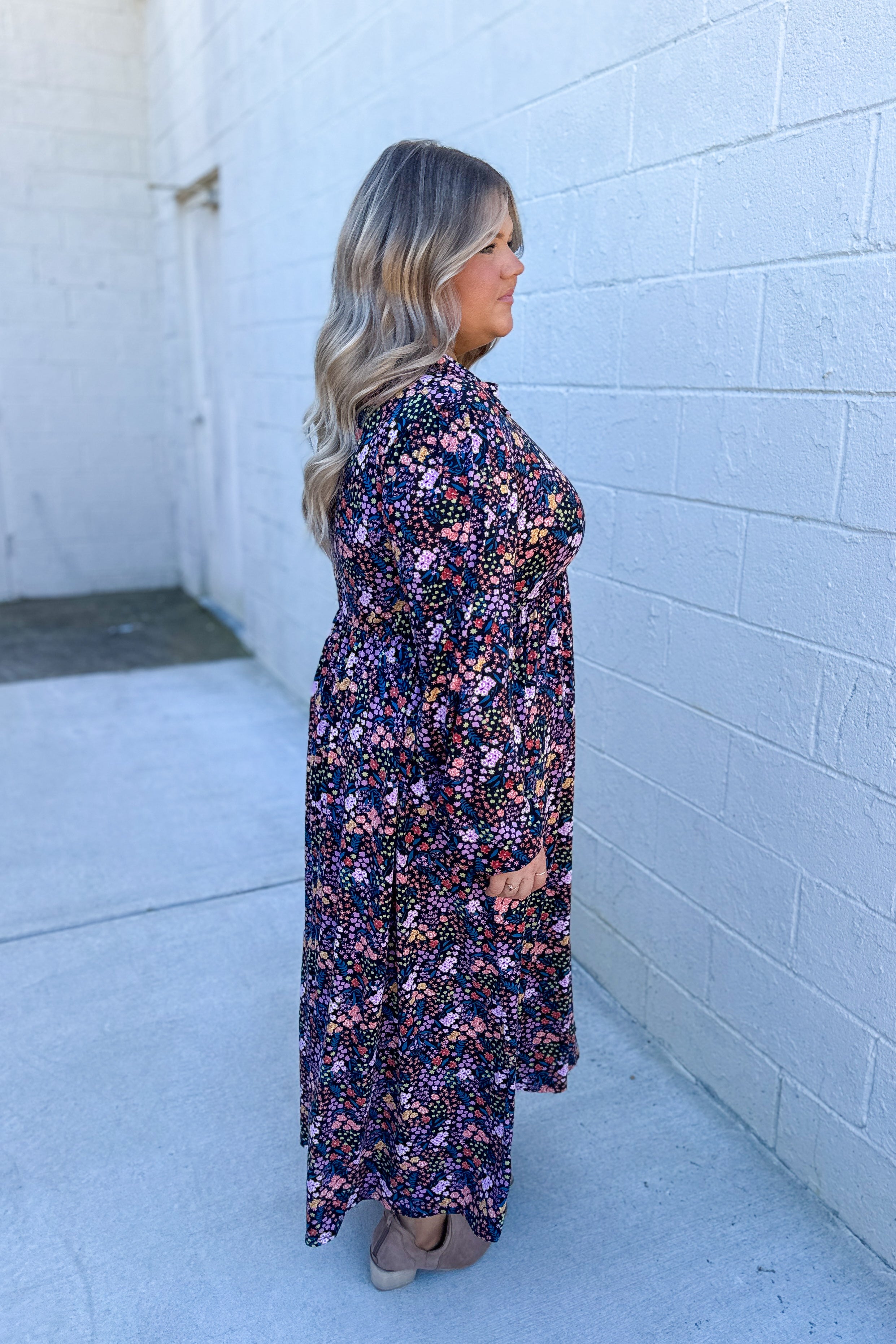 Season Shift Floral Midi Dress