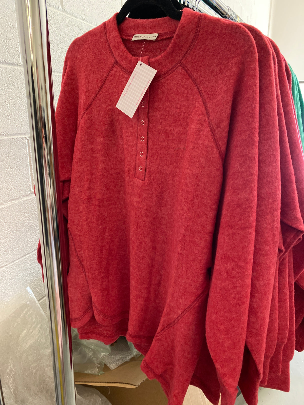 Comfy Stroll Pullover Top, Dark Red