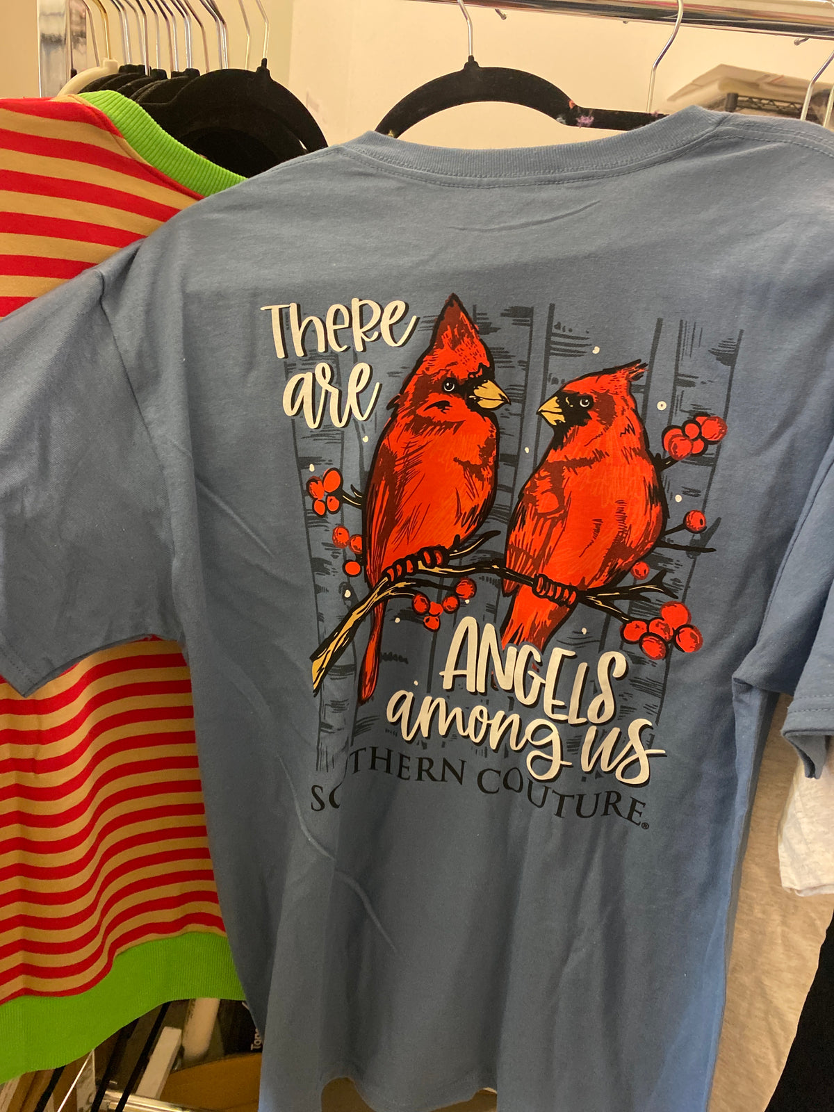 Angels Among Us Graphic Tee, Indigo Blue