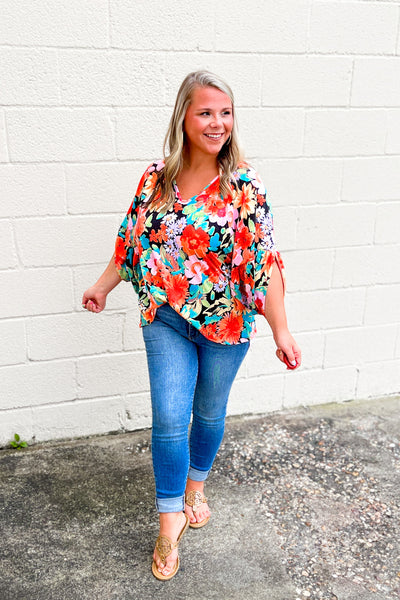 A Floral Dream Top, Black