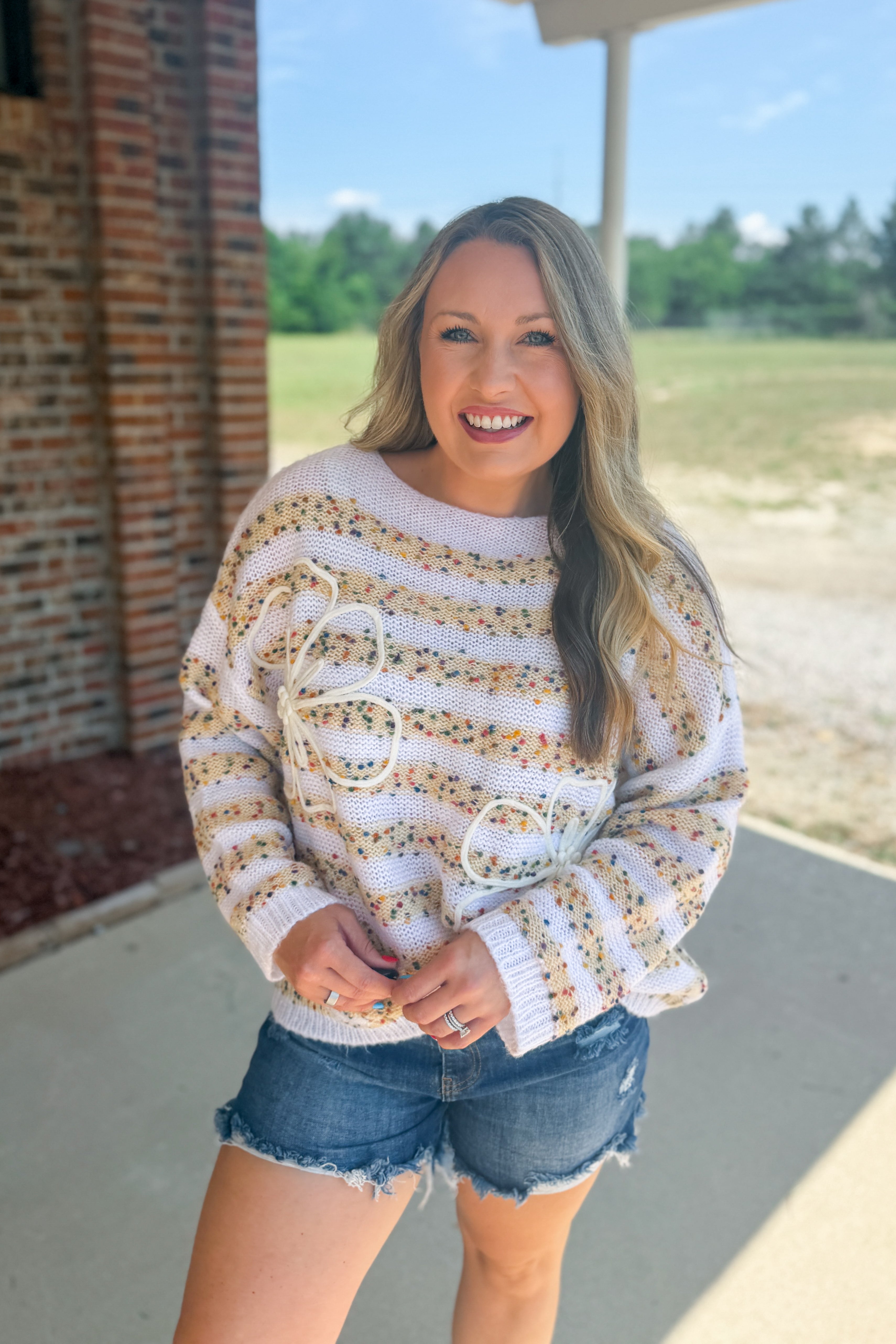 Confetti Bloom Sweater Top