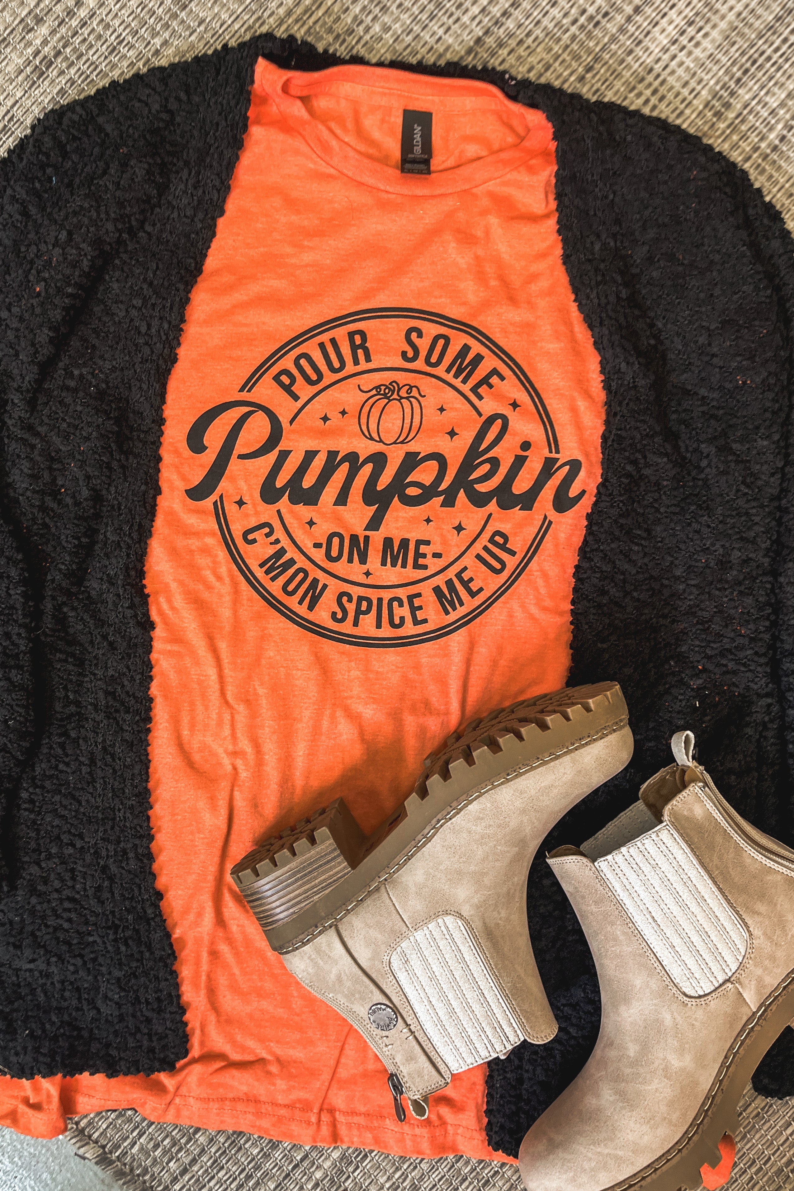 Pour Some Pumpkin On Me Graphic Tee, Heather Orange