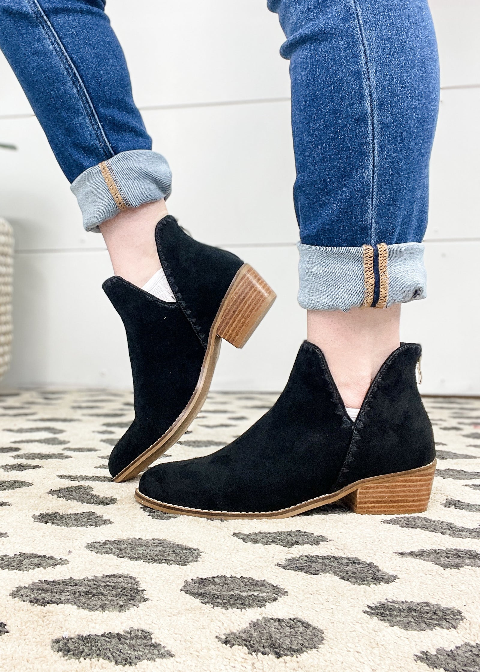 Corky's Spice It Up Faux Suede Booties, Black