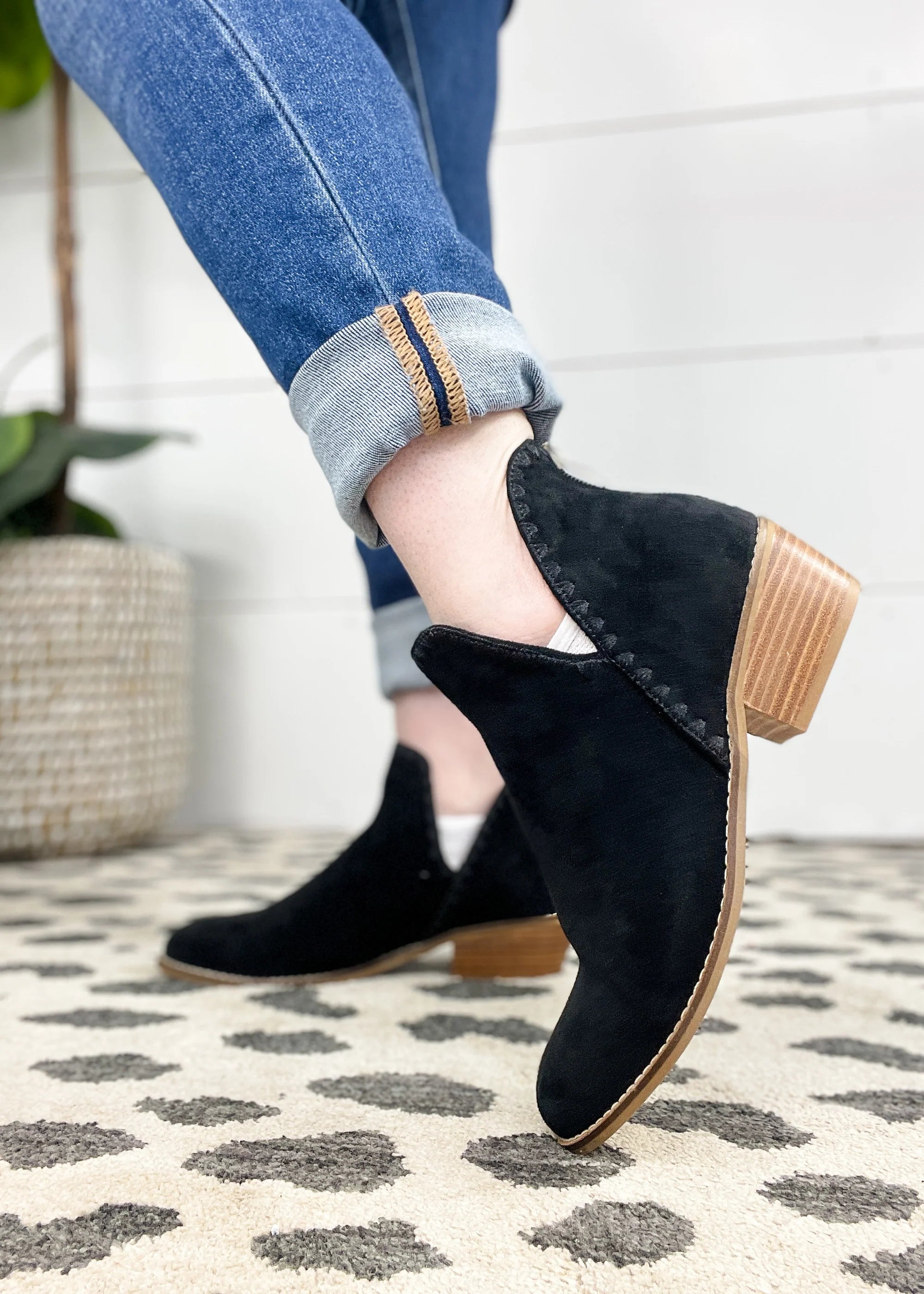 Corky's Spice It Up Faux Suede Booties, Black