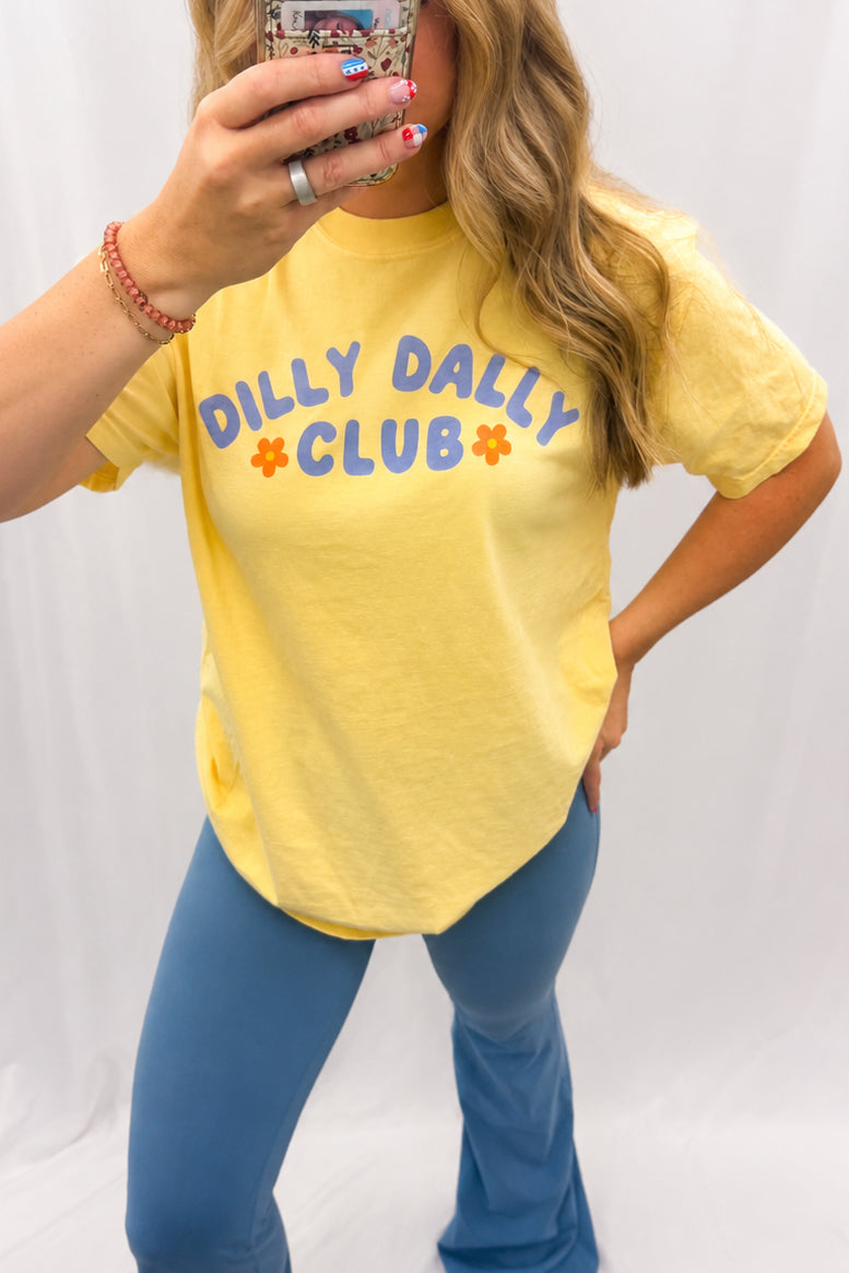 Dilly Dally Club Graphic Tee, Butter