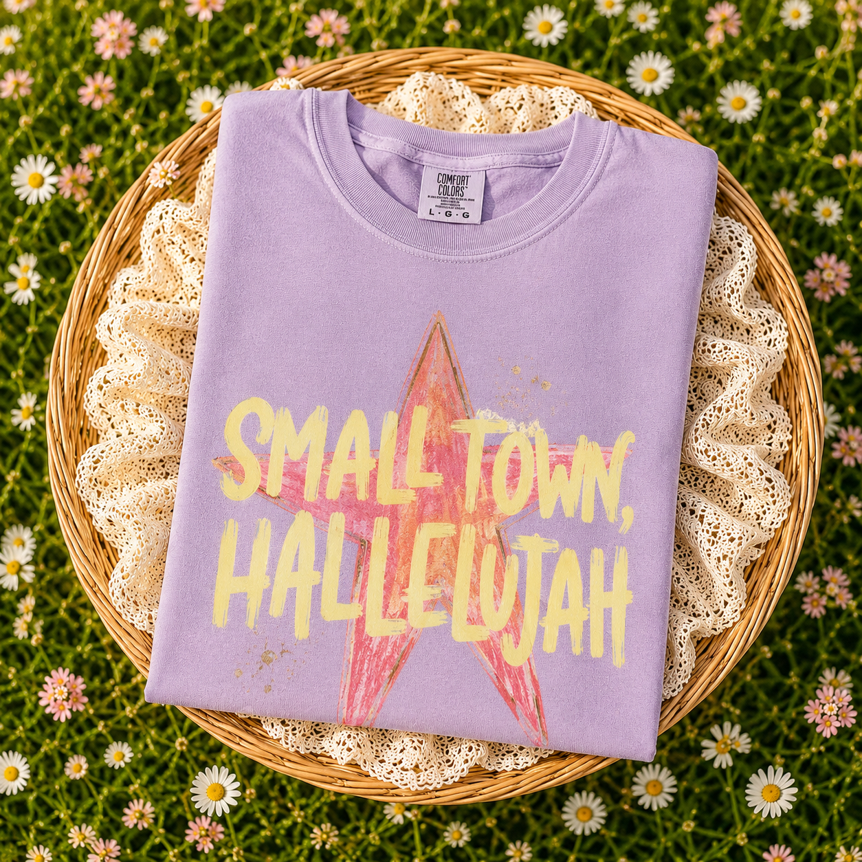 PREORDER: Small Town Hallelujah Graphic Tee, Orchid