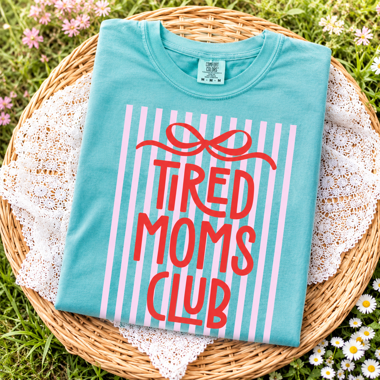 PREORDER: Tired Moms Club Graphic Tee, Seafoam