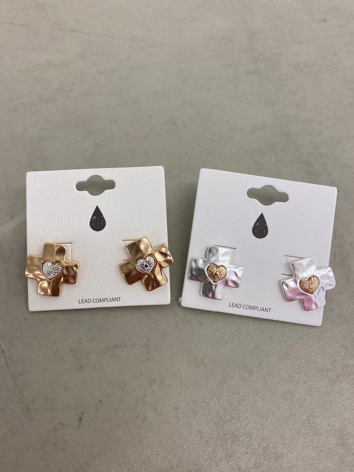 Hammered Metal Stud Earrings