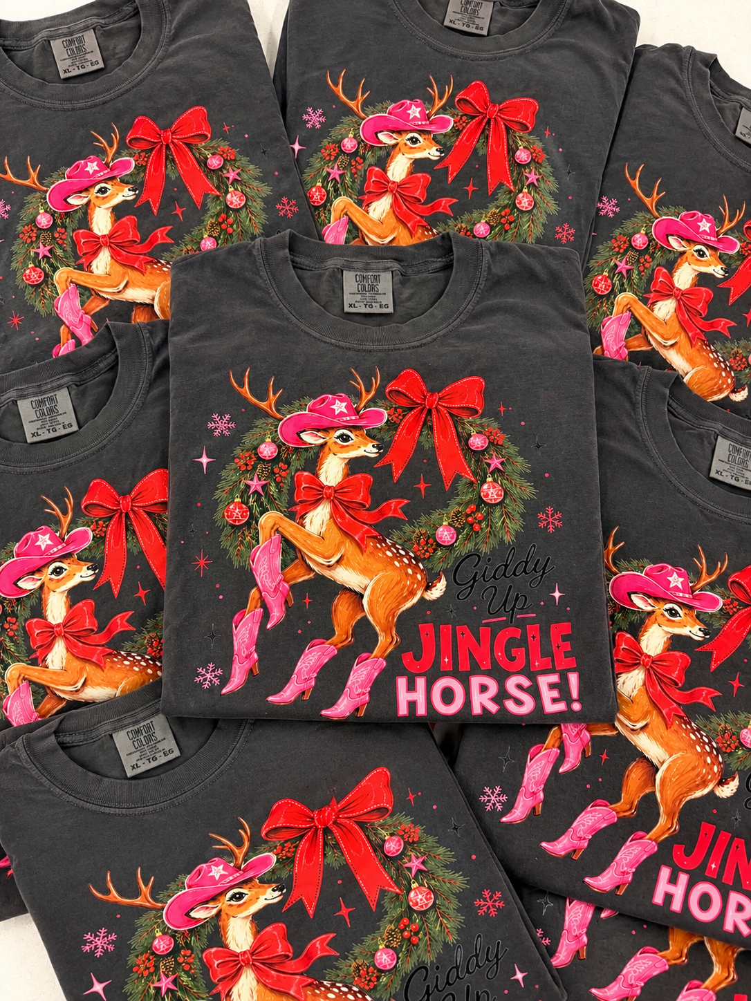 Giddy Up Jingle Horse Graphic Tee, Pepper