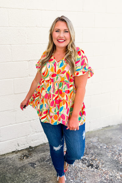 She's Bold Floral Tiered Top