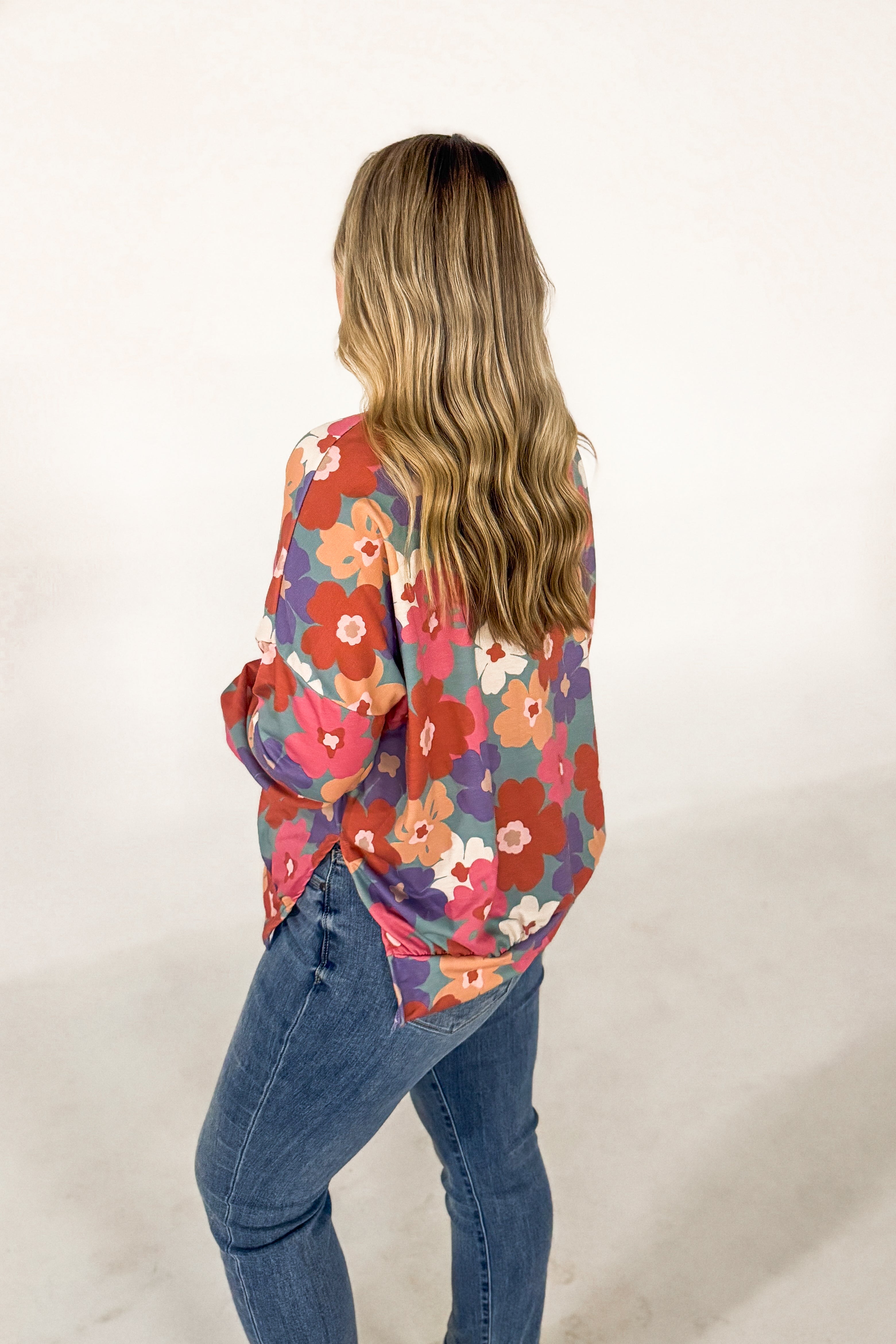 Groovy Garden Floral Pullover Top