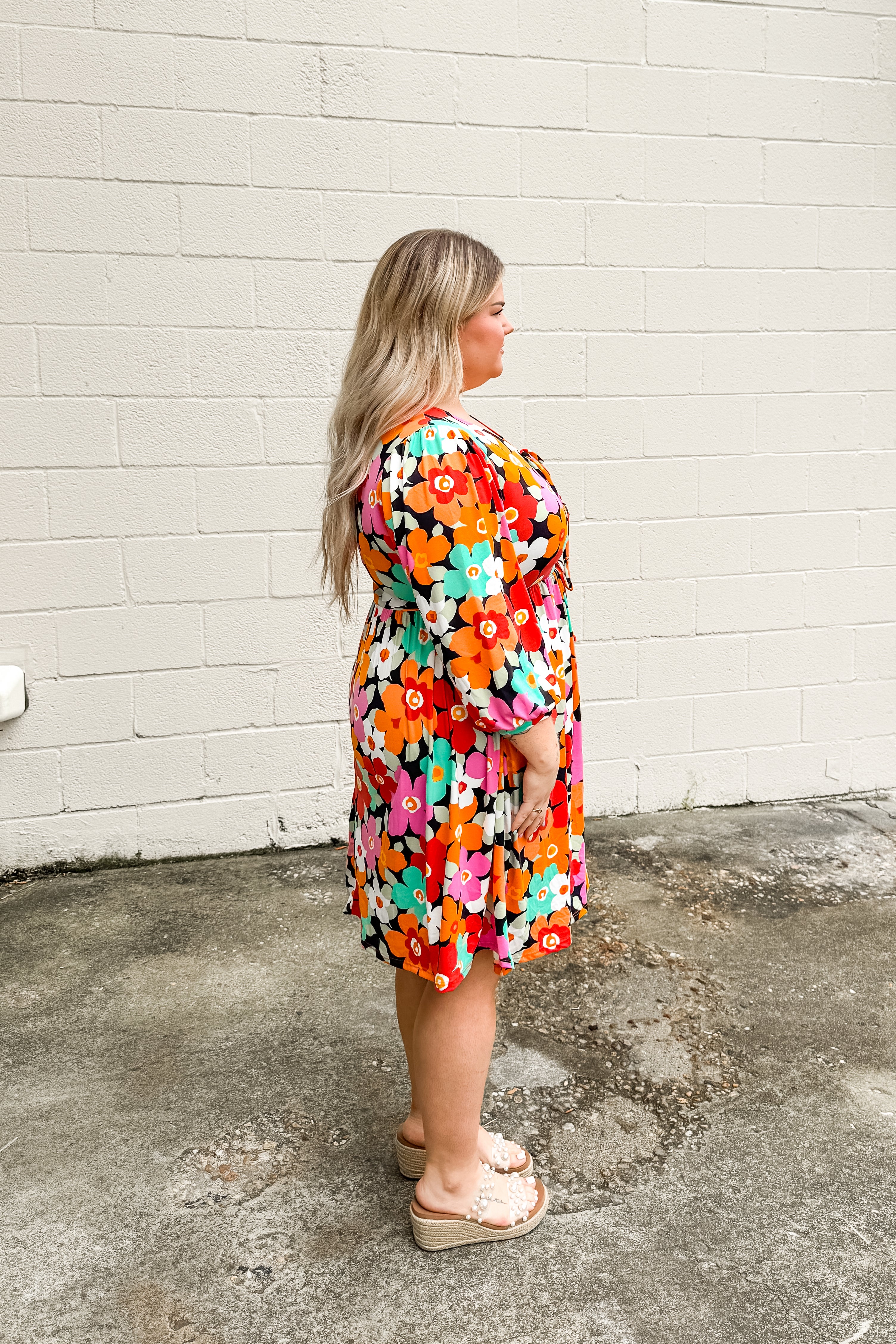 Living In Color Tie Detail Babydoll Dress