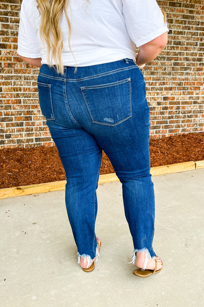 Judy Blue Hazel Shark Bite Hem Mid Rise Jeans