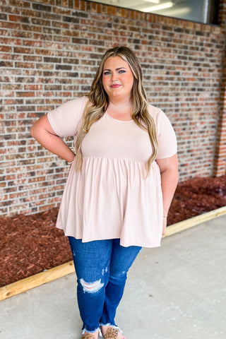 DEAL | Jana Babydoll Top, Dusty Blush