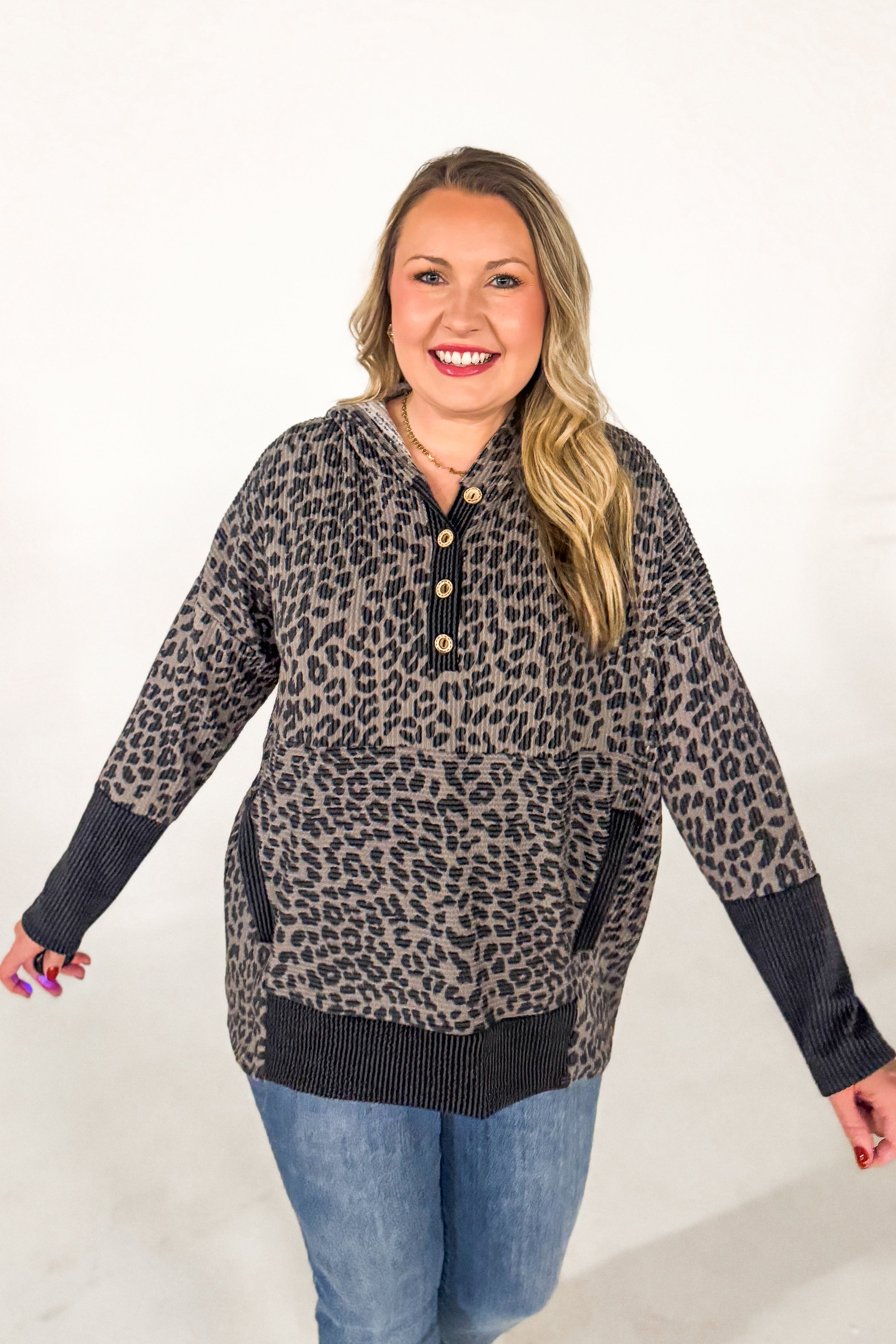 Fierce & Free Leopard Hoodie Top