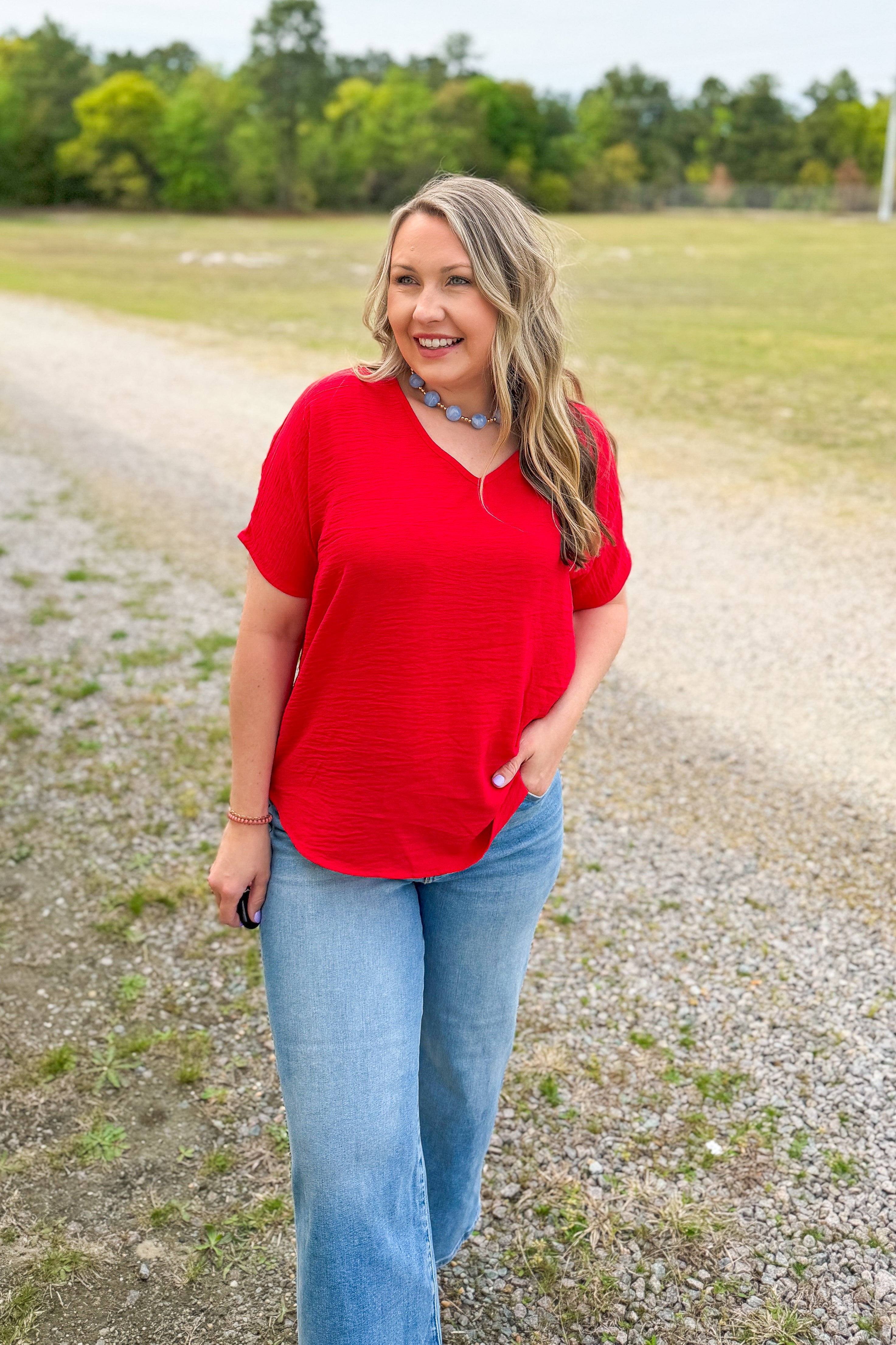 The Wren Airflow Top, Ruby Red