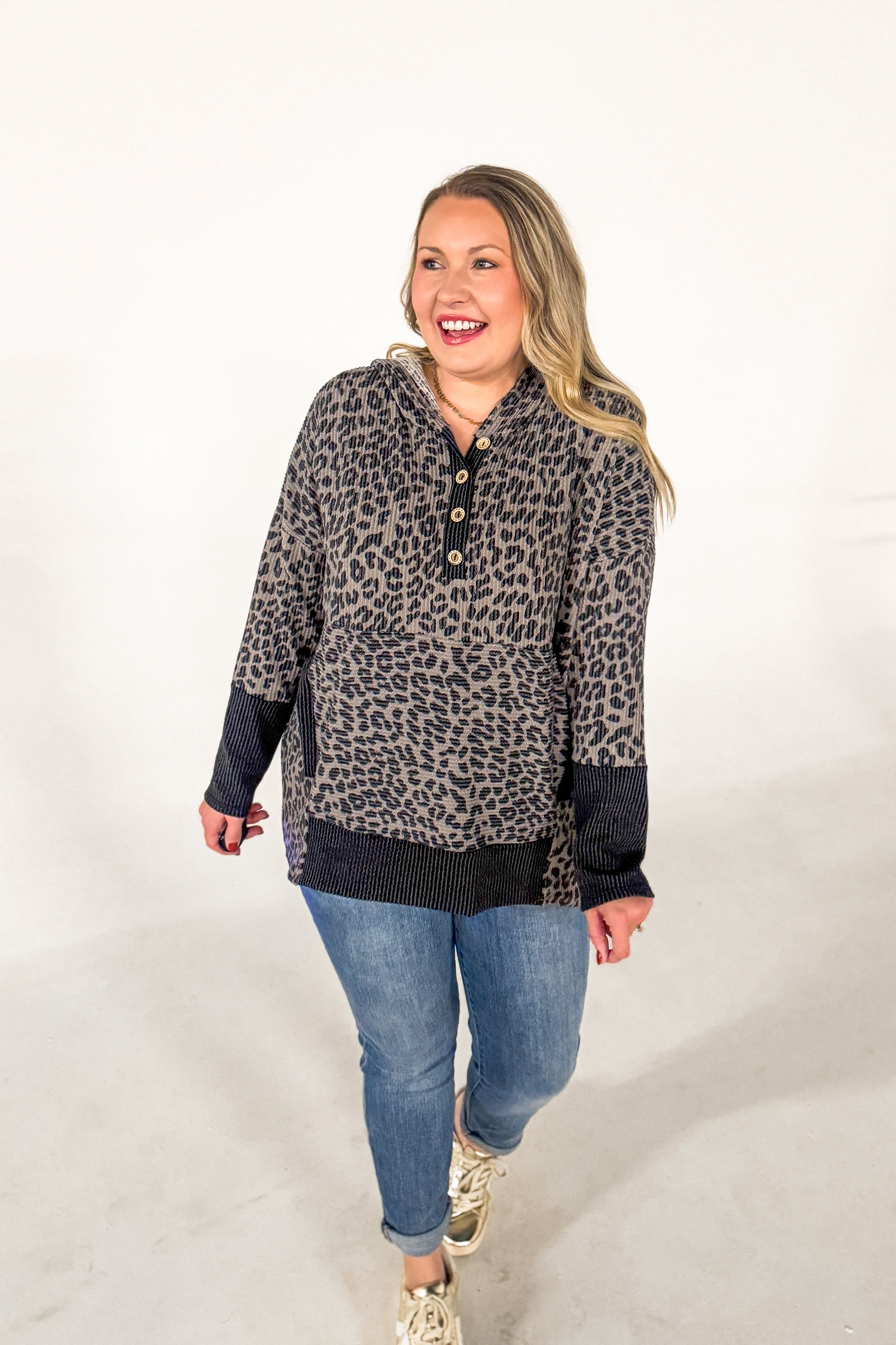 Fierce & Free Leopard Hoodie Top