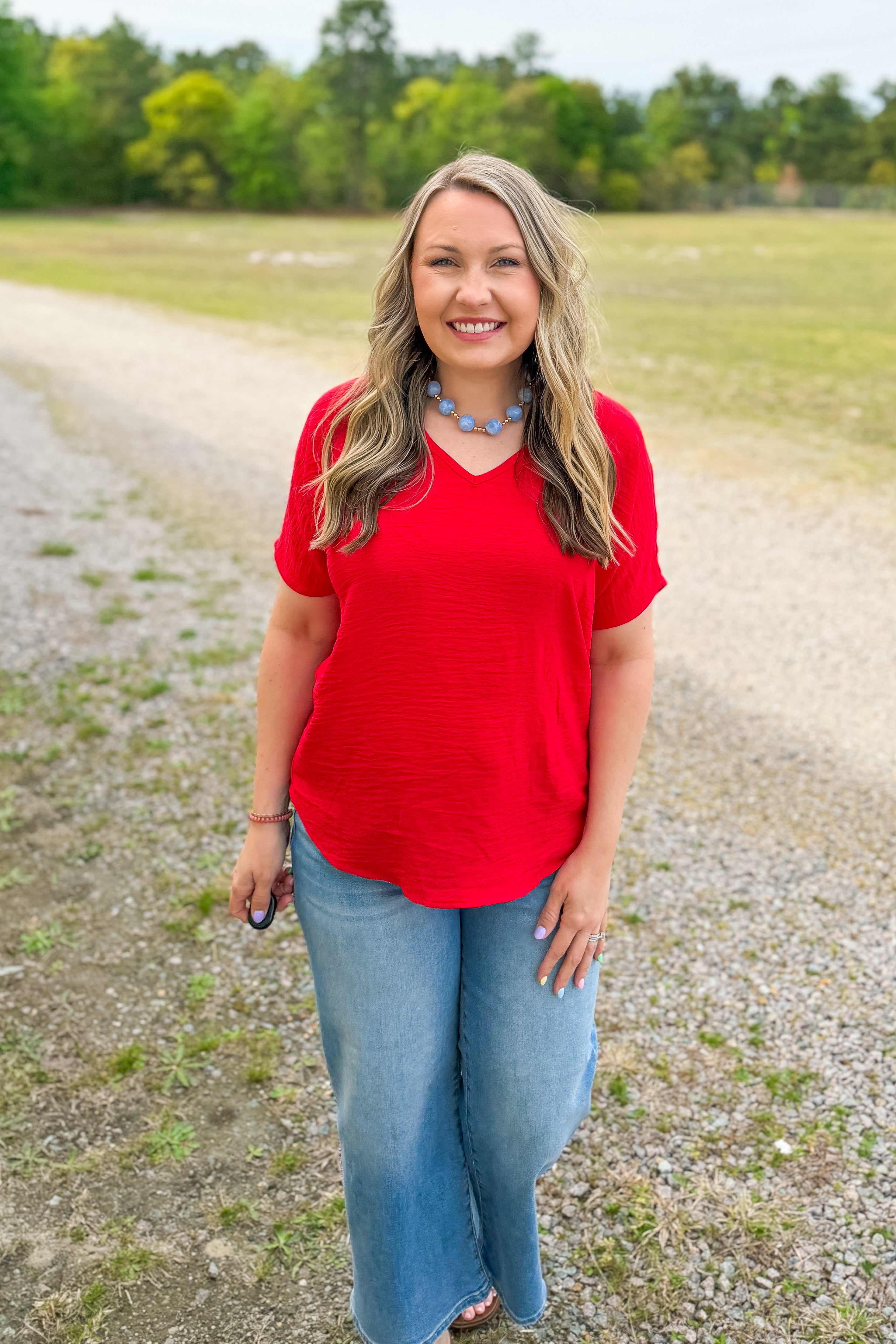 The Wren Airflow Top, Ruby Red