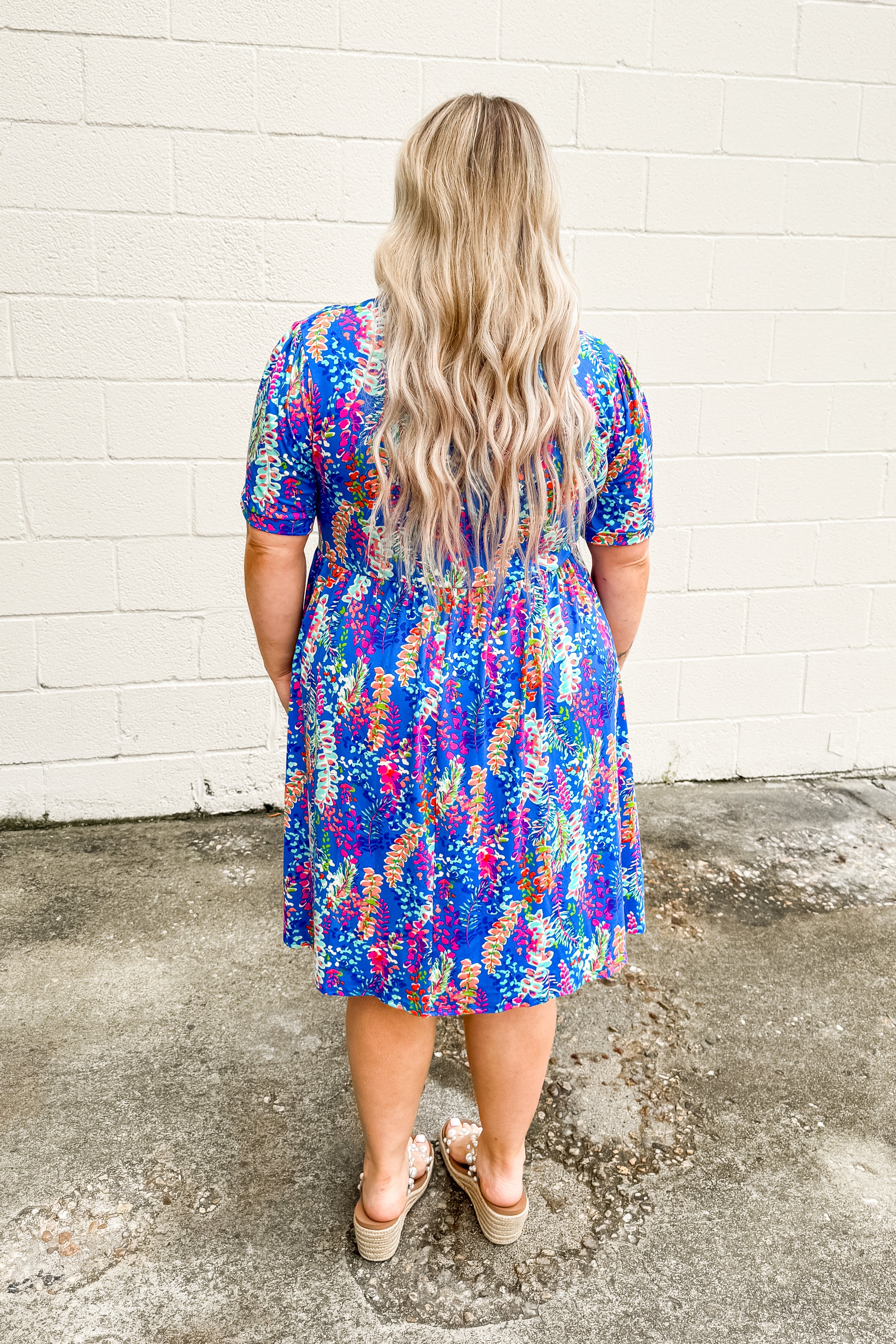 So Far So Good Floral Multi Print Dress, Blue