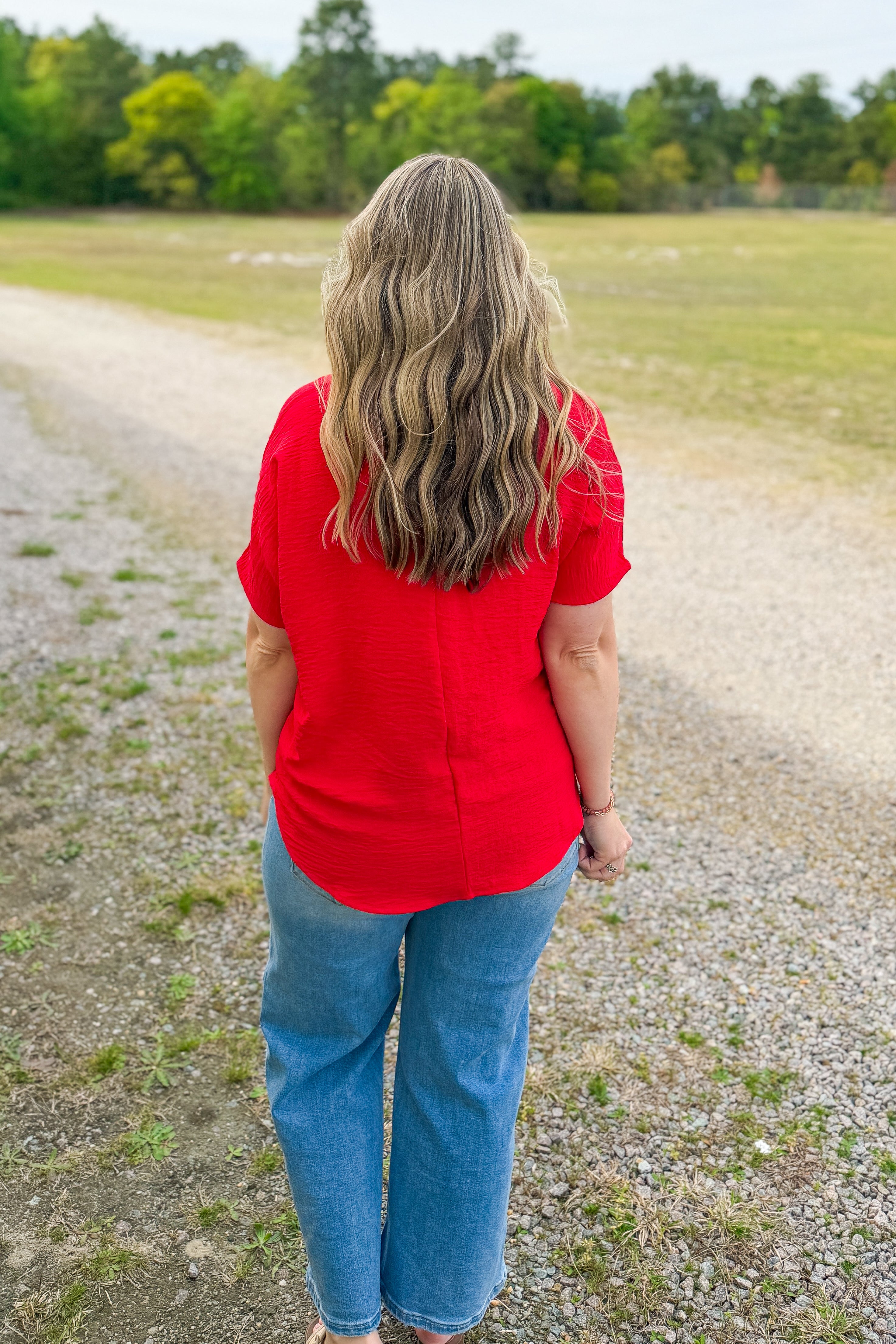 The Wren Airflow Top, Ruby Red