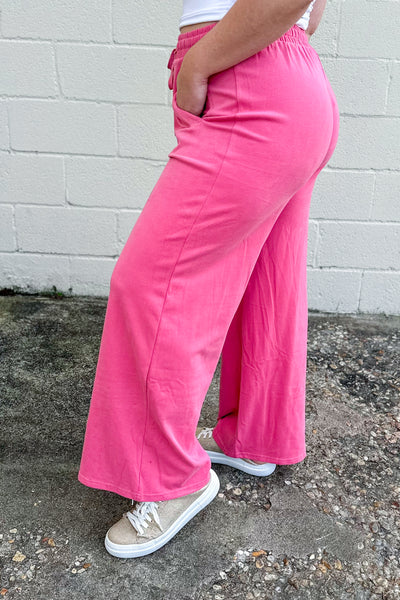 Good Days Only Wide Legs Pants, Pink