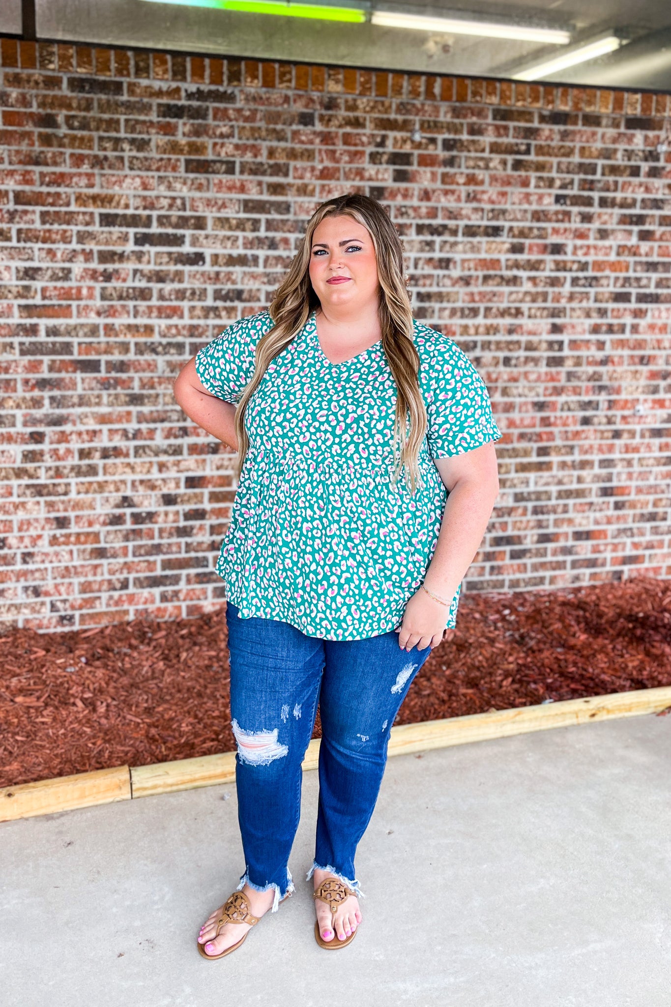 RESTOCK | What I Want Leopard Babydoll Top, Green