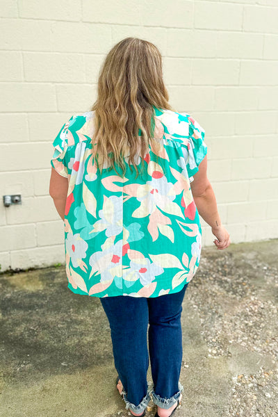 Pure Sweetness Floral Top, Emerald